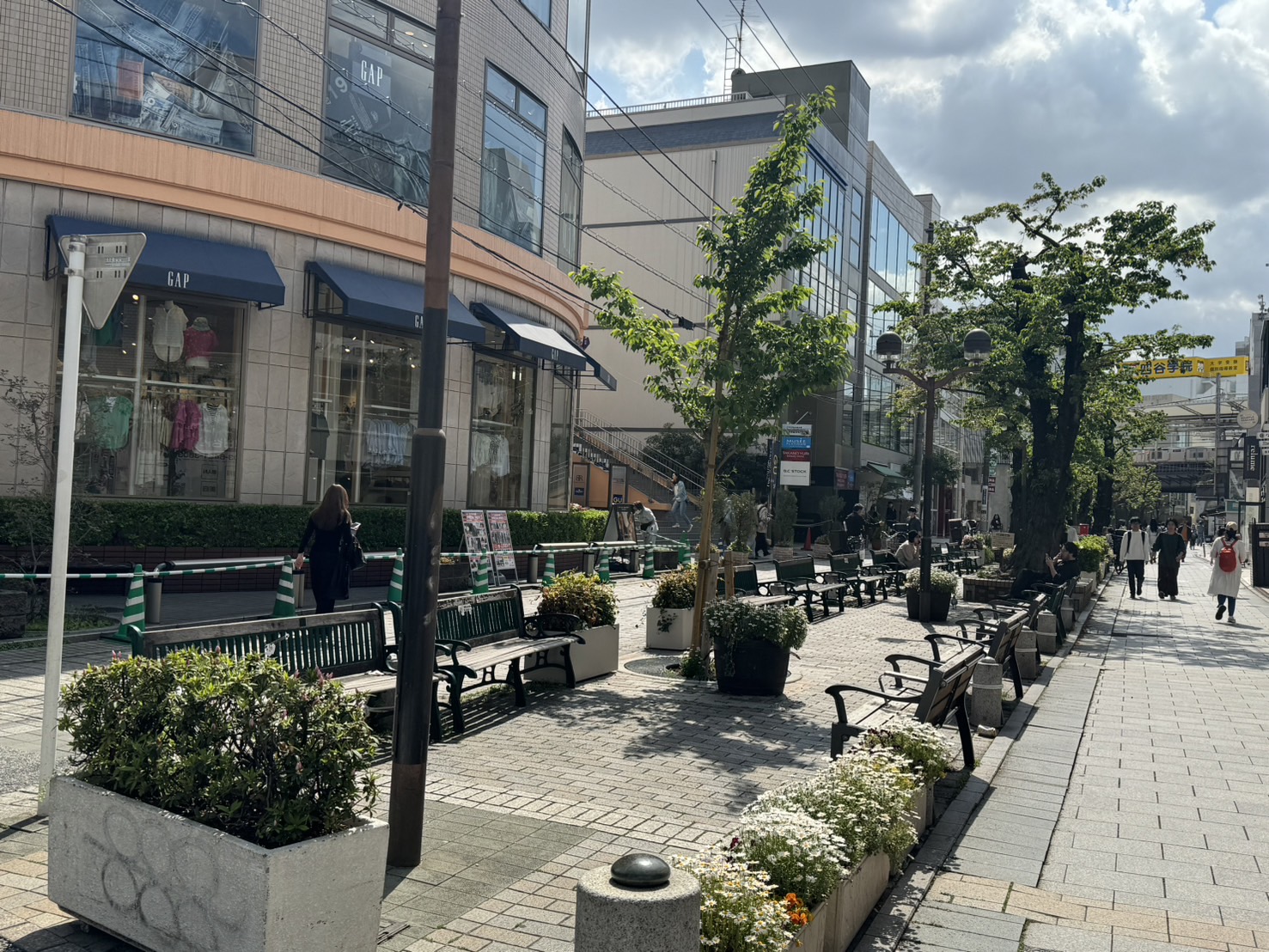 緑道沿いにはベンチが沢山あります。近くにスターバックスもあるのでテイクアウトしてゆっくりするのもおすすめです。