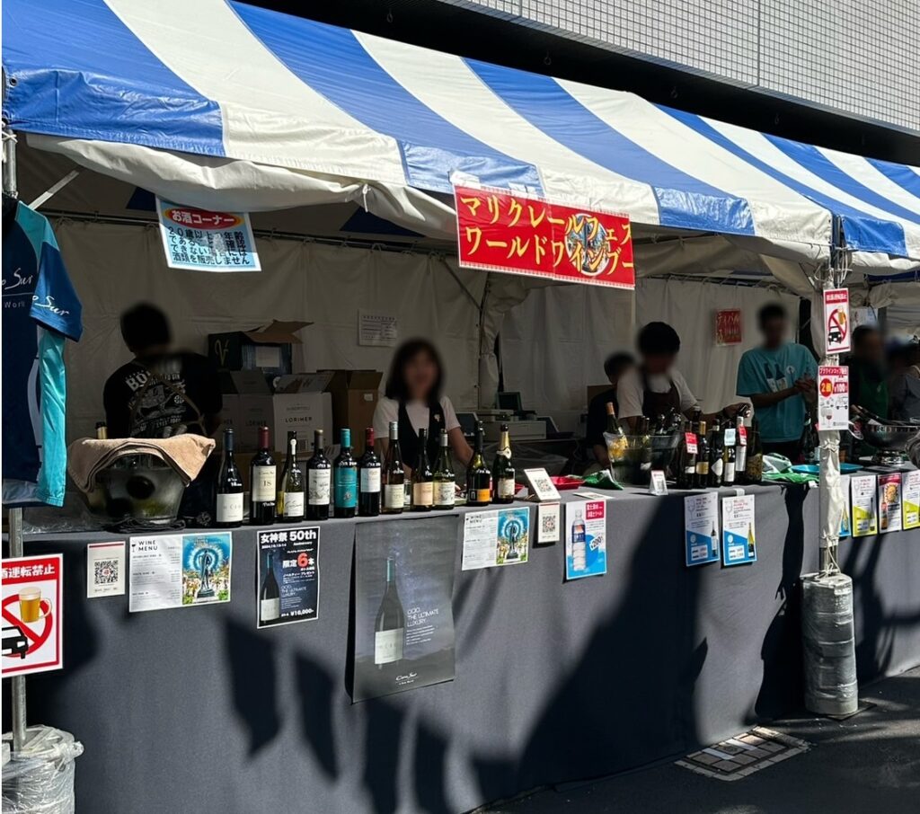 九品仏川緑道でまず目に入るのは飲食店の出店