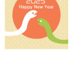 無料テンプレート 2025年の年賀状テンプレート（巳年） お店