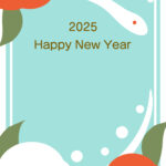 無料テンプレート 2025年の年賀状テンプレート（巳年） A4印刷