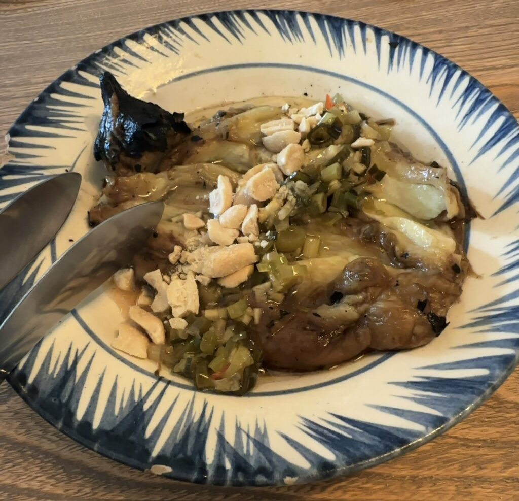 とろ茄子グリルの葱油かけ
