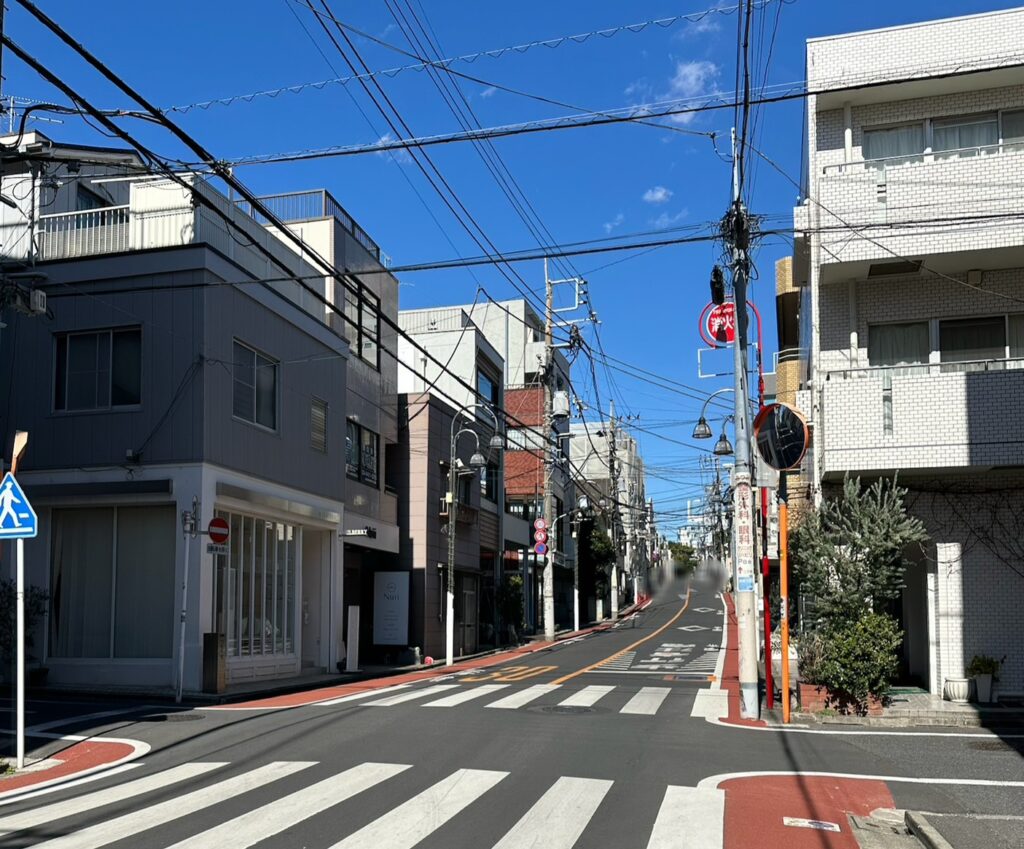 自由通りを目黒通り方面に向かって歩きます
