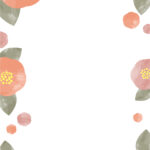 1月・椿の冬の花フレーム素材（縦型・透過・白黒・お便り・写真・誕生日）のテンプレートとなります。 1月の花、椿がおしゃれにデザインされている素材となります。透過