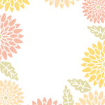 10月の菊の花フレーム素材（縦型・透過・白黒・お便り・写真・和風）のテンプレートとなります。秋菊をイメージした10月のイラストフレームとなり、菊の花が優しい色合