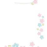 お店や店舗[お知らせ・張り紙]宝石箱と花型のしずくの宝石（Excel・Word・PDF・JPG）のテンプレートとなります。ピンク色と青色のしずく型の宝石で、花を