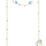 おしゃれな（青い鳥と朱色の小花）飲食店の店内・店頭「POP・張り紙・お知らせ」に使える「Excel・Word・PDF・JPG」をでダウンロードが出来るテンプレー