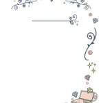 お店や店舗[お知らせ・張り紙]宝石箱とダイヤモンドのイラストフレーム（Excel・Word・PDF・JPG）のテンプレートとなります。ピンク色のかわいい宝箱とブ