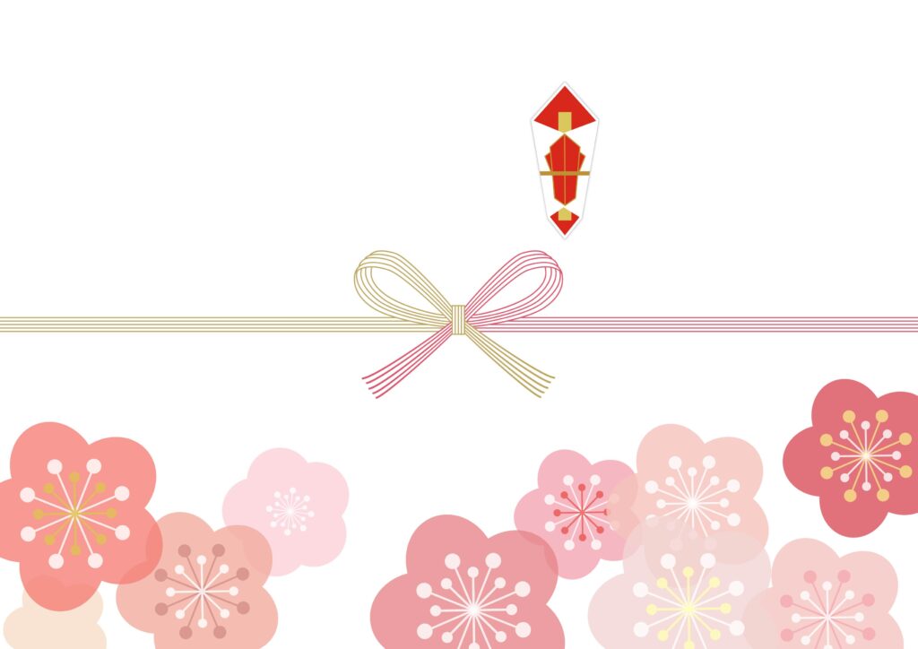 作成簡単！のし紙（梅の花・和柄