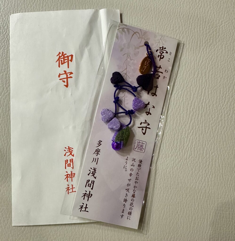 購入した紫色の美しいお守り♪