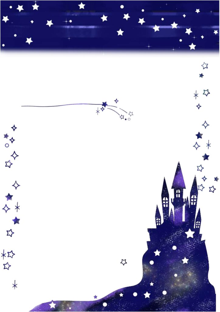 かわいい!星と城の案内状(パー