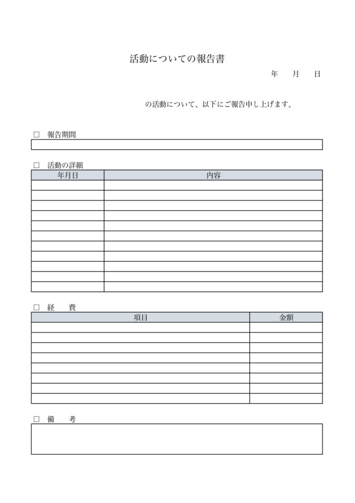 シンプルで書き方が簡単!活動報