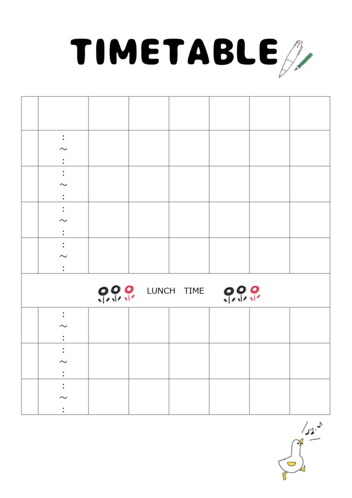 ★TIME TABLE★英語表