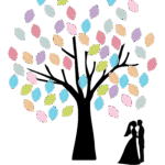 ウエディングツリーのテンプレート！少人数にもおすすめ！シンプルなモノクロデザインがおしゃれ♪ 少人数など人数の増減がしやすく、アレンジ自在で楽しめるウエディング