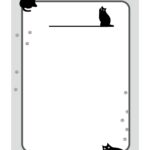 おしゃれな（3匹の黒猫と足跡）飲食店の店内・店頭「POP・張り紙・お知らせ」に使える「Excel・Word・PDF・JPG」をでダウンロードが出来るテンプレート