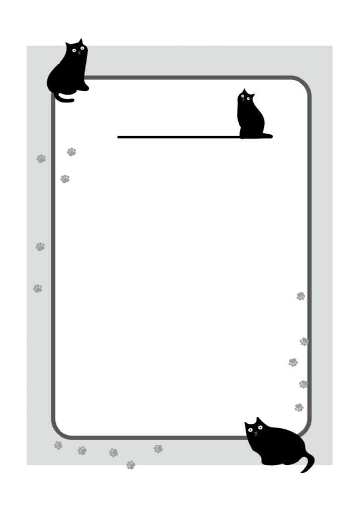 おしゃれな(3匹の黒猫と足跡)