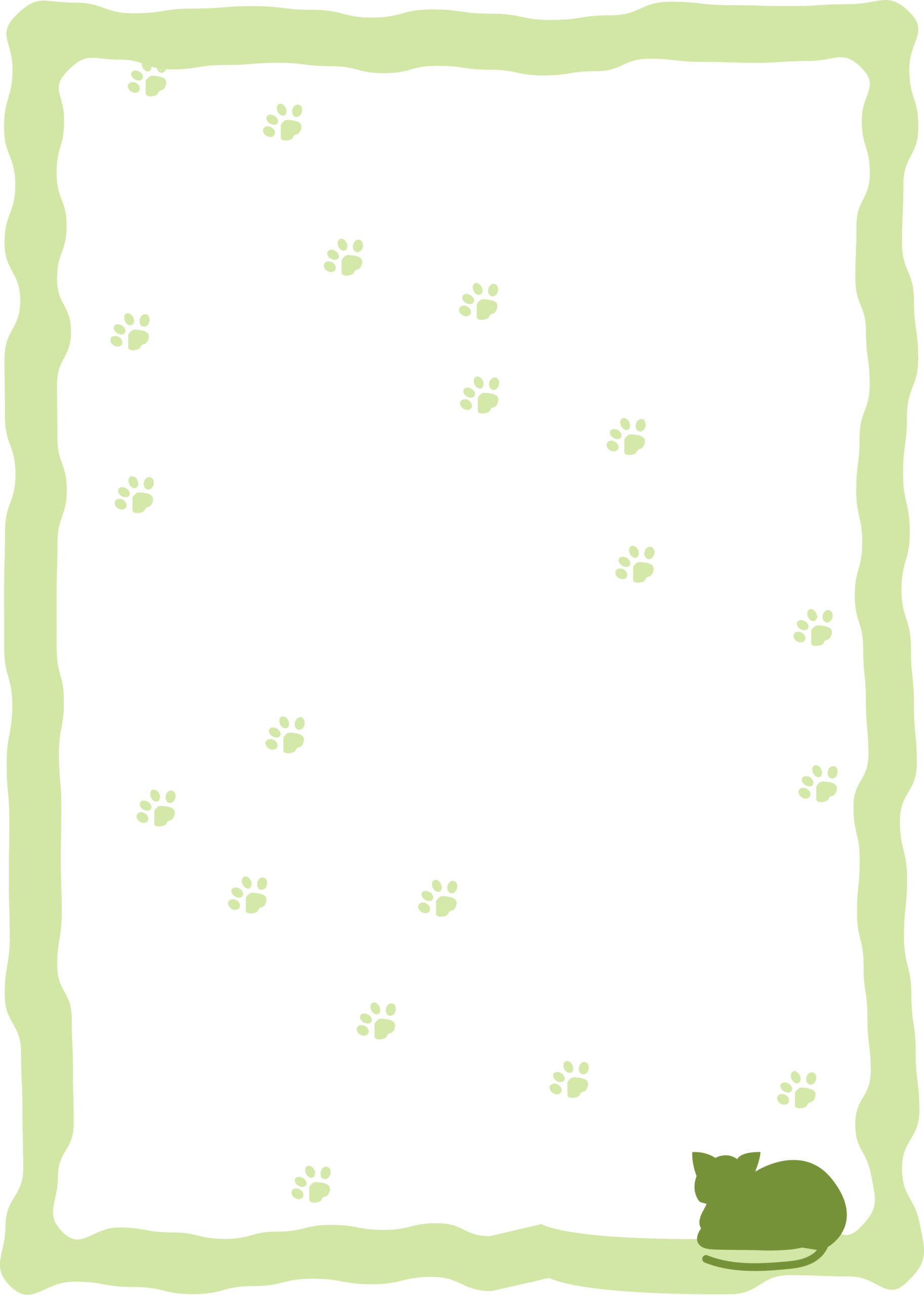 かわいい猫が隅っこに丸まっている様子が愛らしいイラストデザインのフレームテンプレート素材 かわいい猫が隅っこに丸まっている様子が愛らしいイラストデザインのフレー