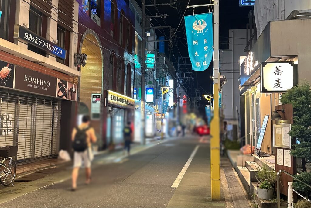 飲食店などたくさんのお店が立ち並ぶヒロ通り