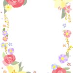 バラの花をメインとした華やかでカラフルなフレーム（社内回覧/掲示物/POP）などに利用が可能です。バラの花が華やかで、色合いもカラフルなので使いやすいテンプレー