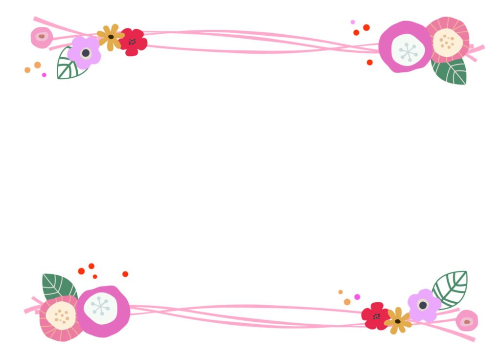 小花と葉っぱのかわいいイラスト