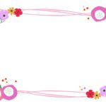 小花と葉っぱのかわいいイラストフレーム素材「JPG/PDF/透過PNG」飾り枠のテンプレートとなります。花と葉っぱのかわいいフレームとなり、小さな花や葉っぱをな