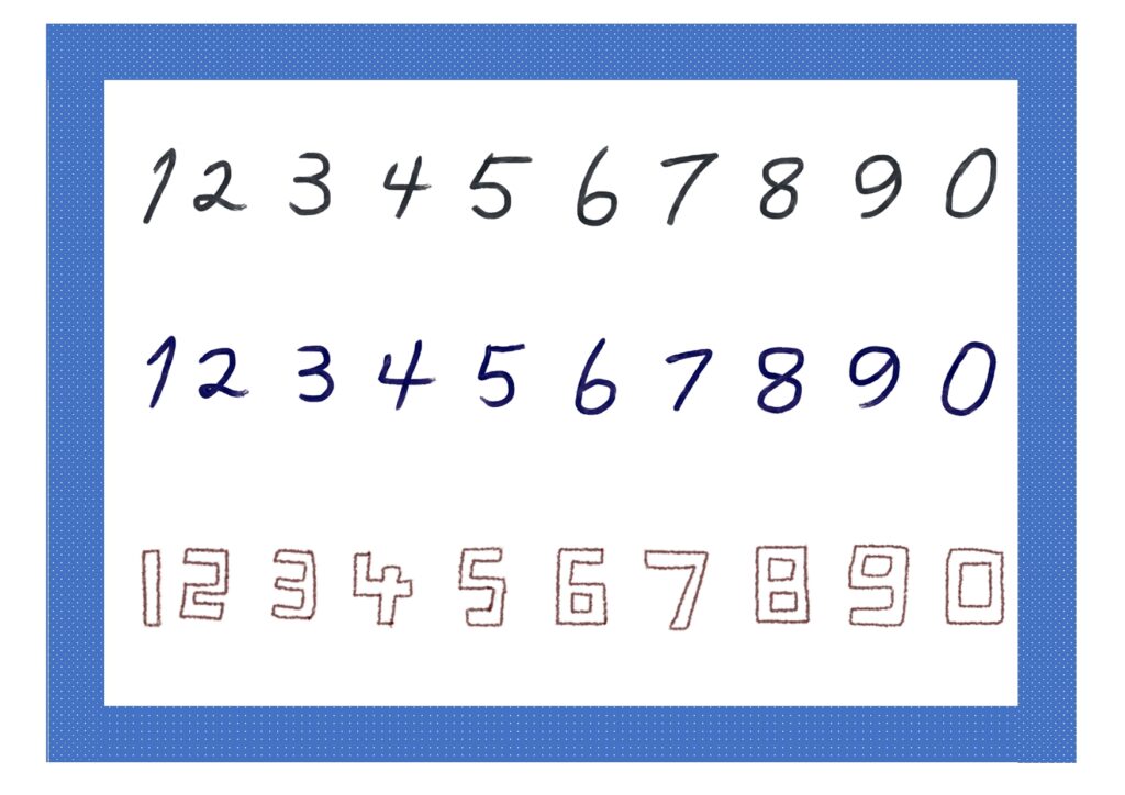 【手書き風・かわいい数字のフォ