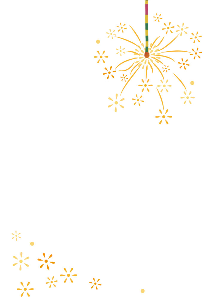 【線香花火のイラスト】花が咲く