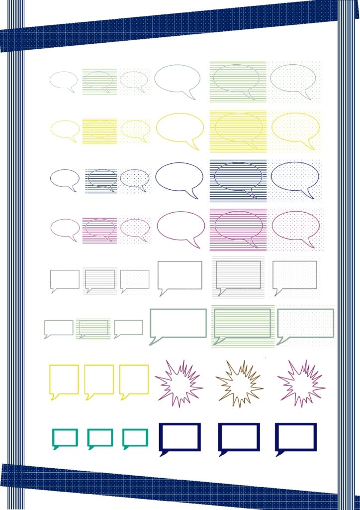 いろいろな形の「吹き出し」を集