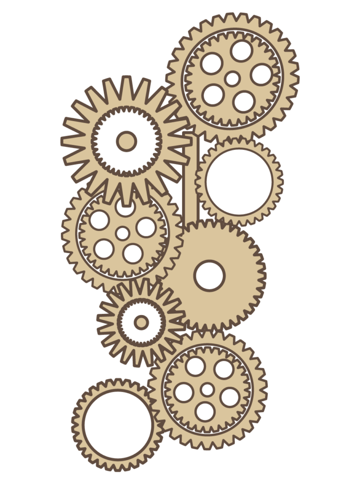歯車が大小重なりあったおしゃれ