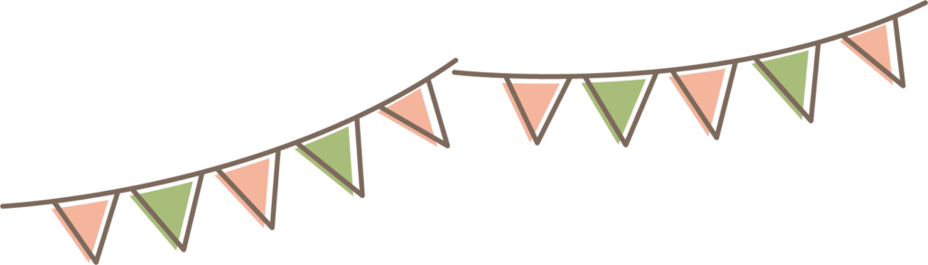 2色使いのかわいいガーランドの