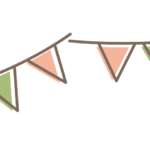 2色使いのかわいいガーランドのポイント画像☆5色から選べる透過png！ お誕生日、クリスマス、学級通信、ポスターなど様々な所で便利に使えるポイント画像になります