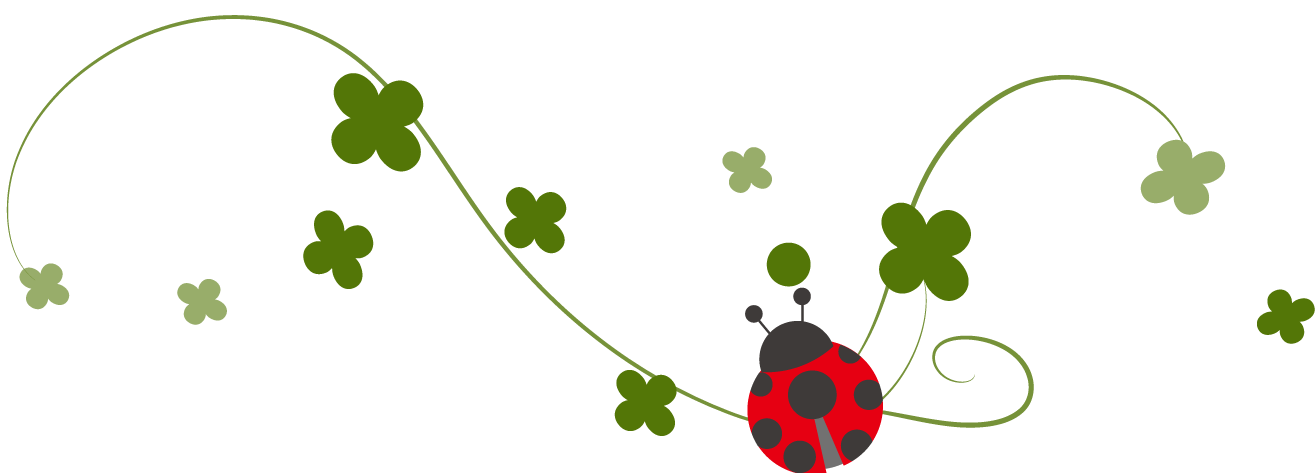 幸運を呼ぶクローバーと赤くかわ