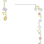 お店や店舗[お知らせ・張り紙]カラフルな宝石を飾ったチャームのイラストフレーム（Excel・Word・PDF・JPG）のテンプレートとなります。かわいい宝石のチ