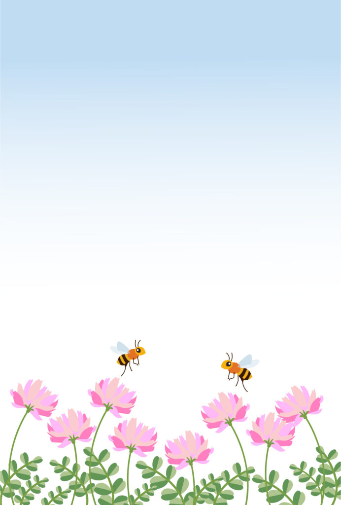 4月の花のデザイン（レンゲソウ