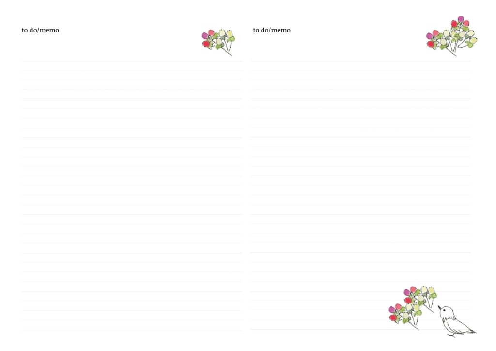 お花のワンポイントイラスト入り