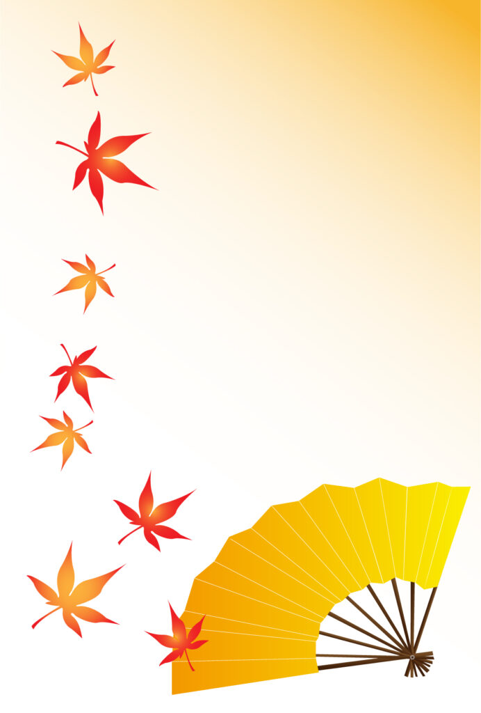 10月のデザイン（紅葉と扇のか