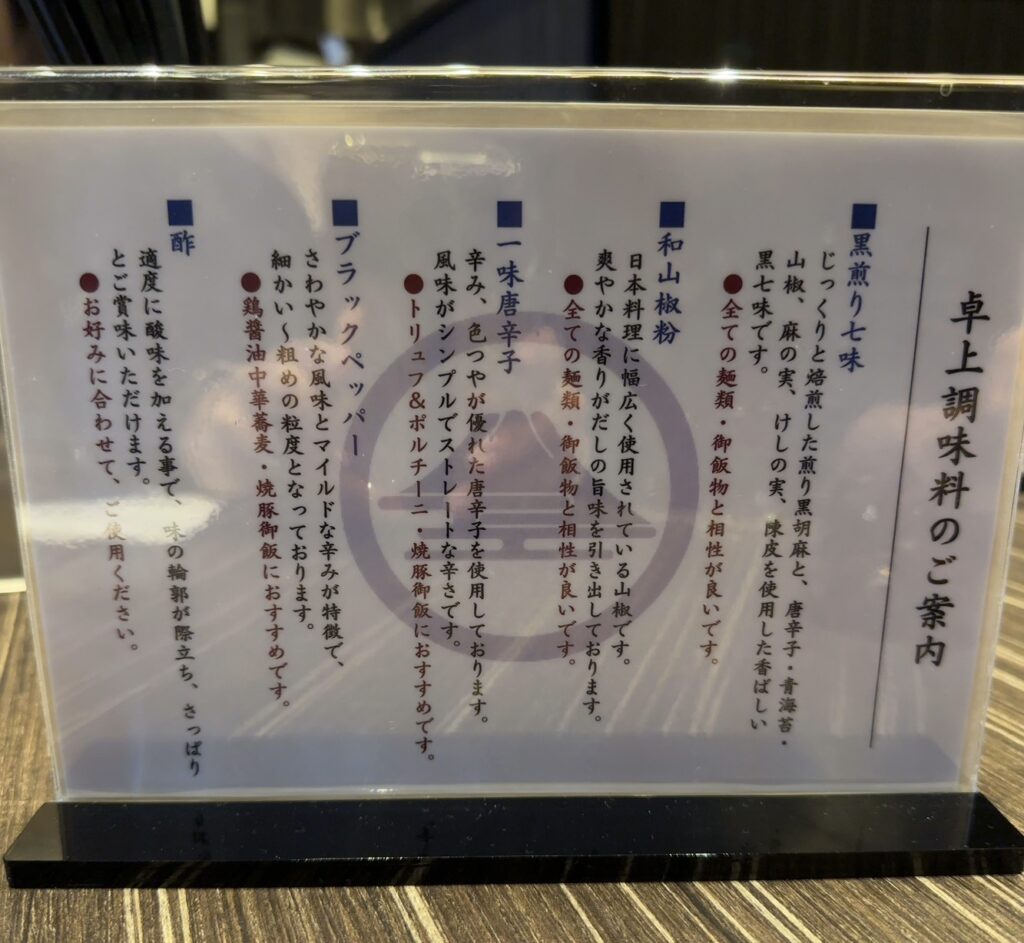 卓上調味料案内