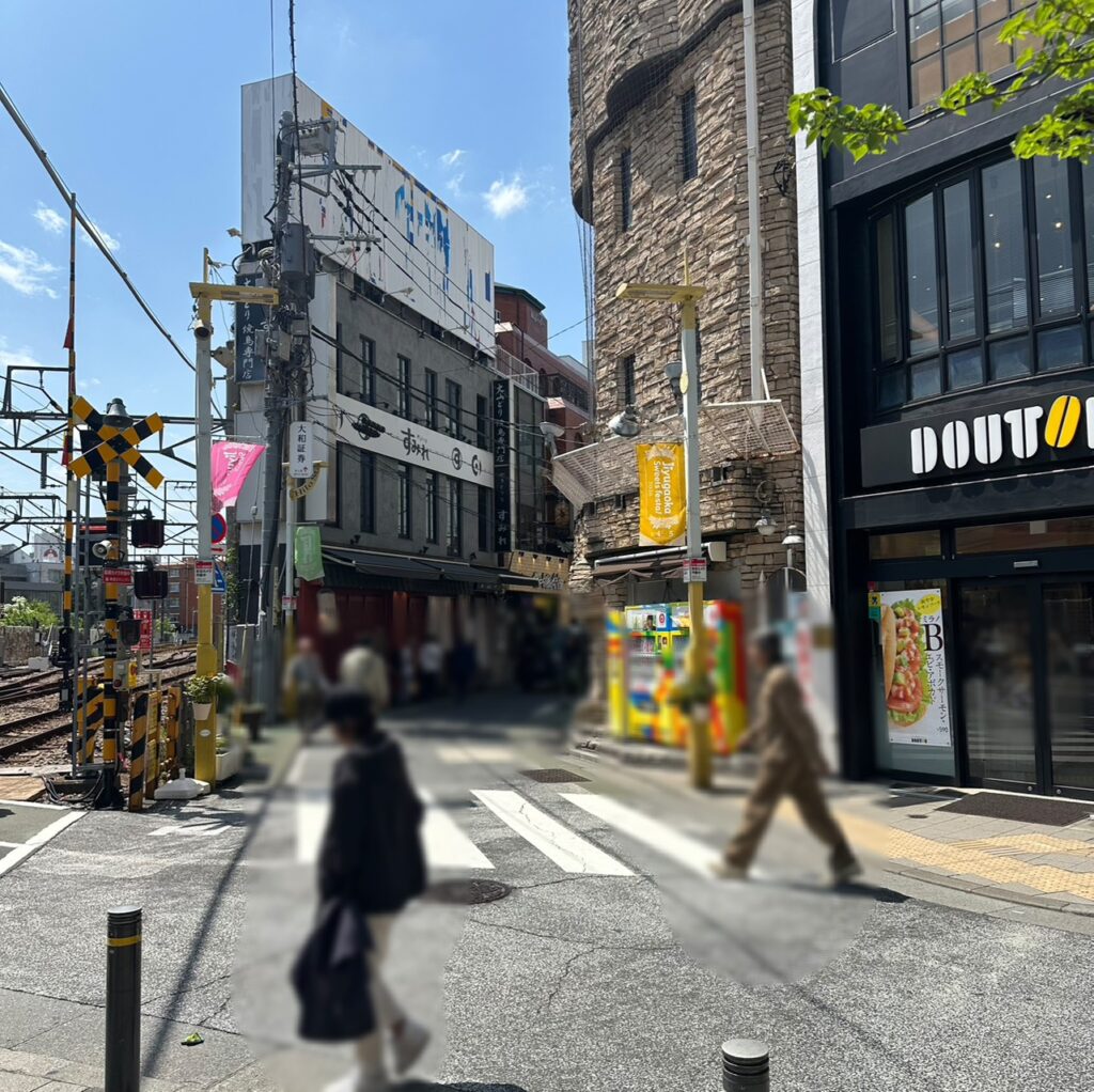東急大井町線の踏切周辺