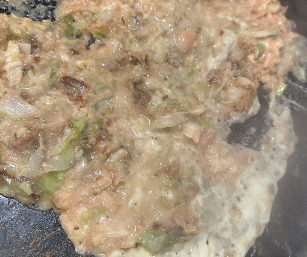 「明太子チーズモチもんじゃ」いただきます